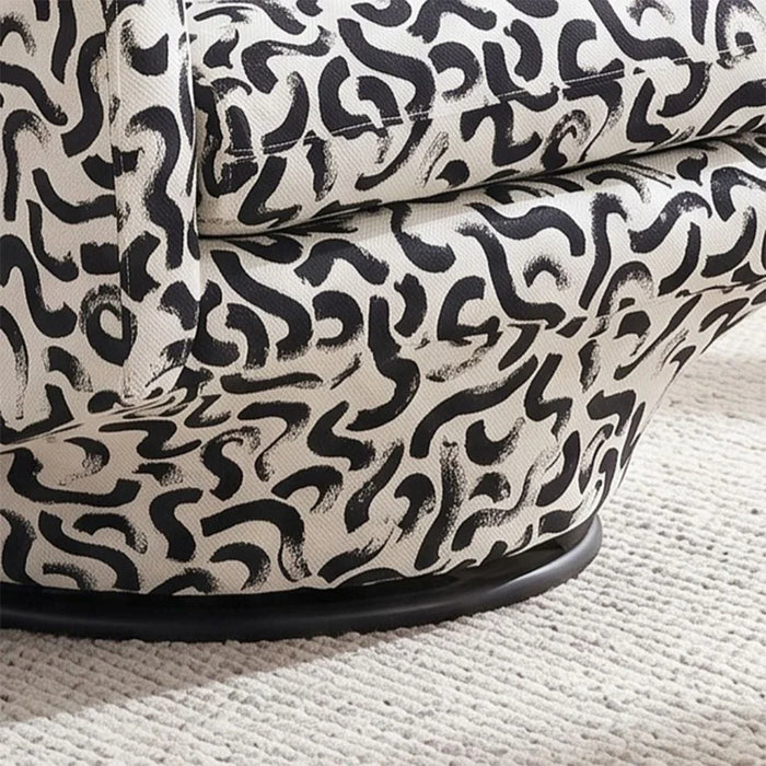 Napoleon 1-Seater Fabric Accent Chair Ð Black & White Pattern-With 2-Year Warranty