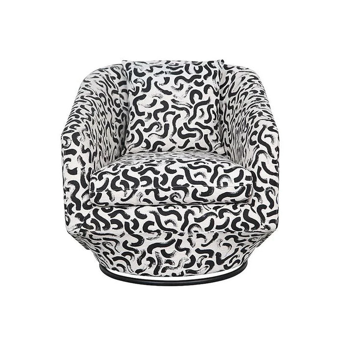 Napoleon 1-Seater Fabric Accent Chair Ð Black & White Pattern-With 2-Year Warranty