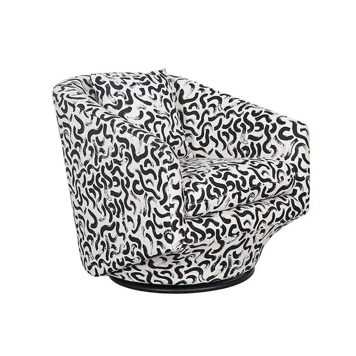 Napoleon 1-Seater Fabric Accent Chair Ð Black & White Pattern-With 2-Year Warranty