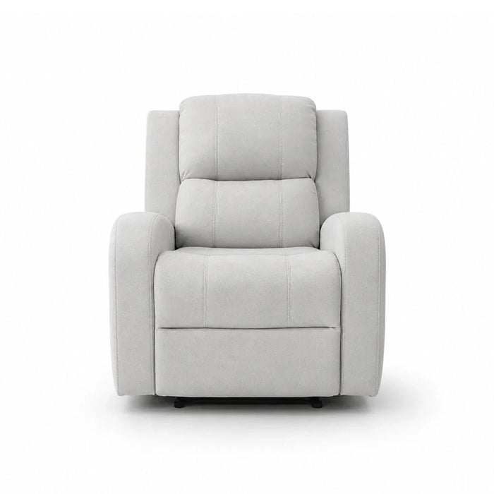 Crimson 1-Seater Fabric Recliner Sofa-Off-White-With 2-Year Warranty