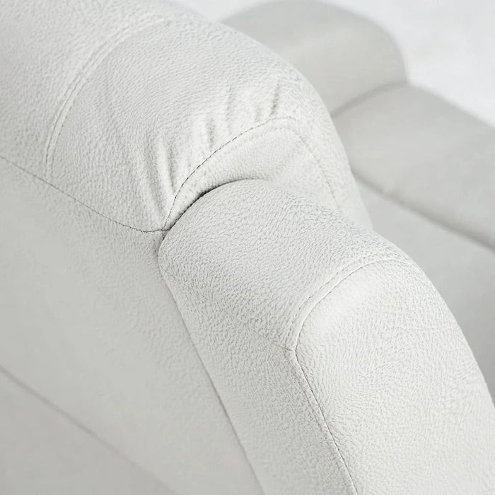 Crimson 1-Seater Fabric Recliner Sofa-Off-White-With 2-Year Warranty