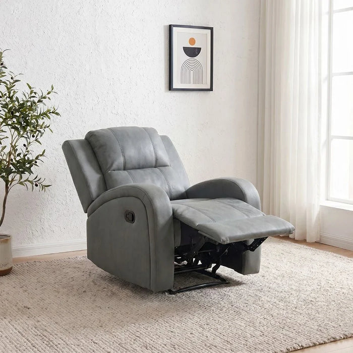 Crimson 1-Seater Fabric Recliner Sofa-Grey-With 2-Year Warranty