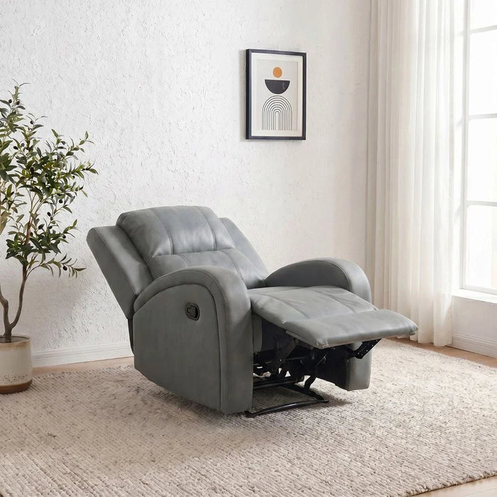 Crimson 1-Seater Fabric Recliner Sofa-Grey-With 2-Year Warranty