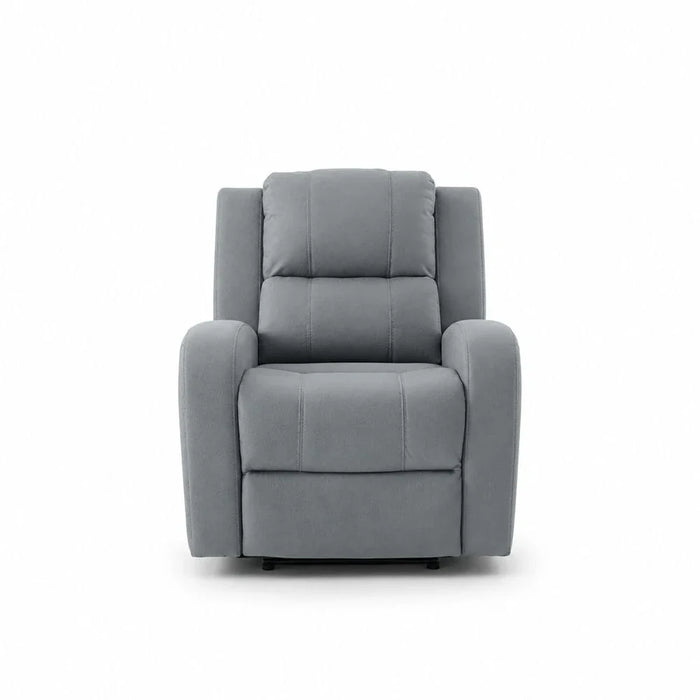 Crimson 1-Seater Fabric Recliner Sofa-Grey-With 2-Year Warranty
