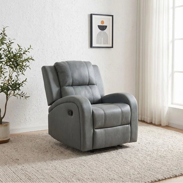 Crimson 1-Seater Fabric Recliner Sofa-Grey-With 2-Year Warranty