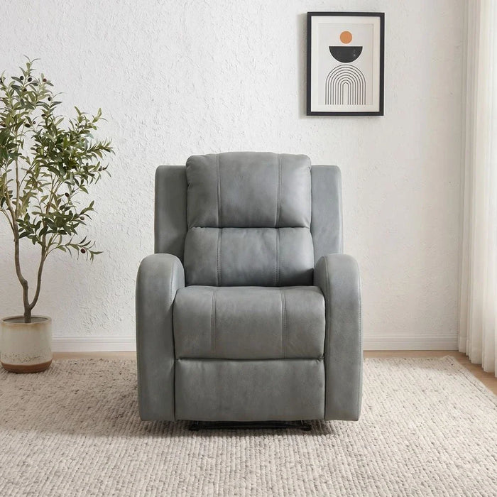Crimson 1-Seater Fabric Recliner Sofa-Grey-With 2-Year Warranty