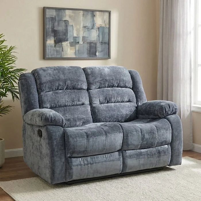 Dazler 2-Seater Fabric Recliner- Gray