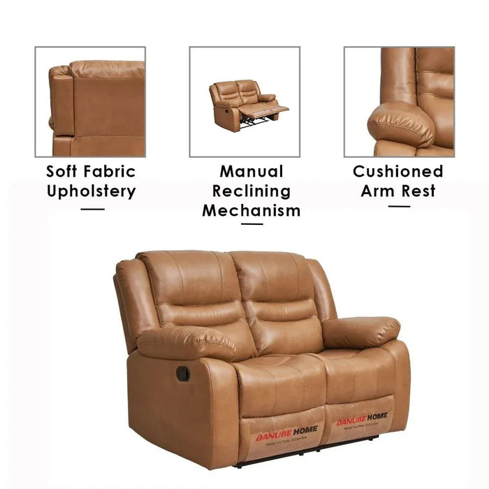 Dazler 2 SeaterÊAir LeatherÊRecliner-Brown