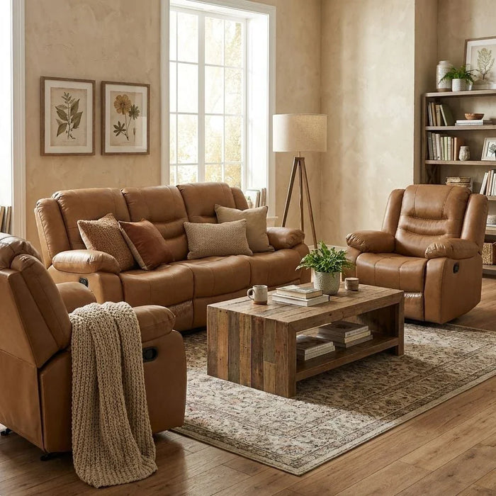 Dazler 2 SeaterÊAir LeatherÊRecliner-Brown