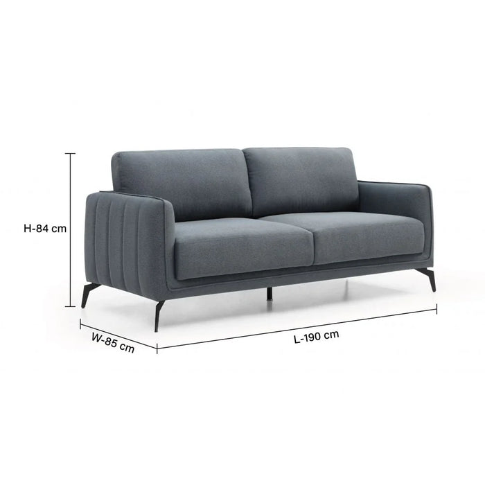 Stellar 6-Seater Fabric Sofa Set-Grey-With 2-Year Warranty