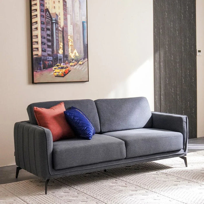 Stellar 6-Seater Fabric Sofa Set-Grey-With 2-Year Warranty