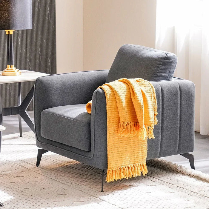 Stellar 6-Seater Fabric Sofa Set-Grey-With 2-Year Warranty