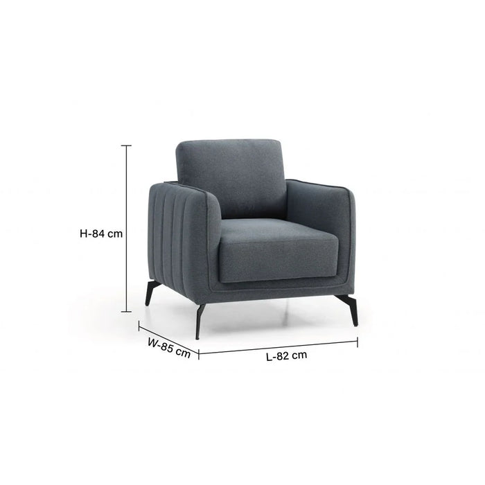 Stellar 6-Seater Fabric Sofa Set-Grey-With 2-Year Warranty