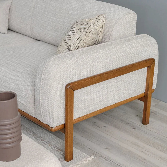 Oslo 3-Seater Fabric Sofa-Beige-With 2-Year Warranty