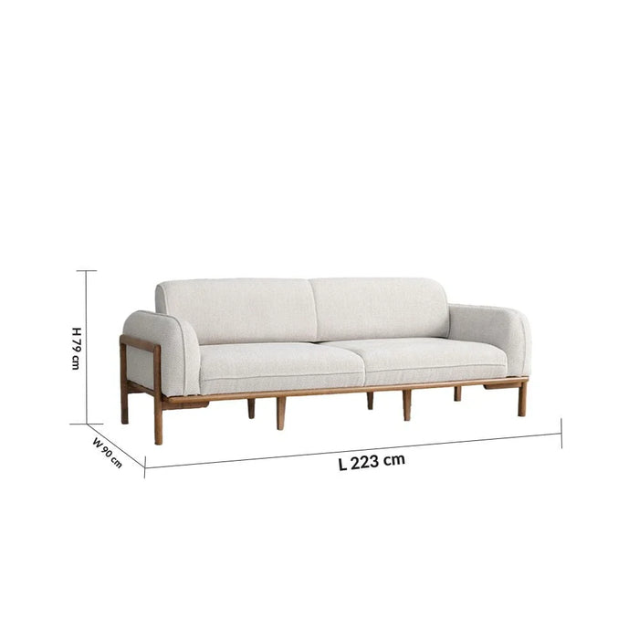 Oslo 3-Seater Fabric Sofa-Beige-With 2-Year Warranty