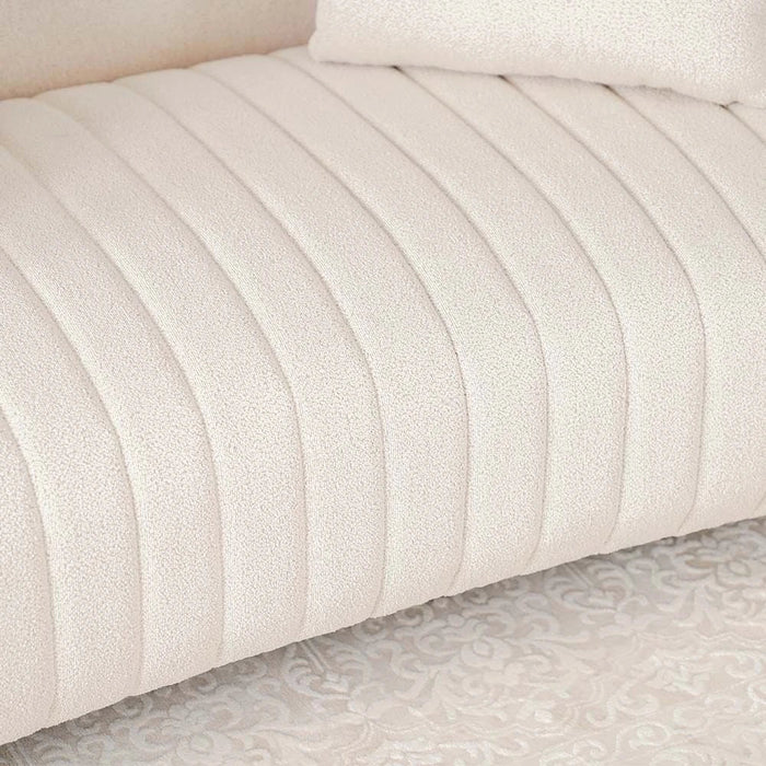 Natsuda 2-Seater Fabric Sofa-Beige/Gold-With 2-Year Warranty