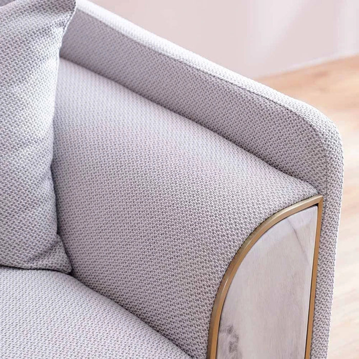 Trident 3-Seater Fabric Sofa-Grey/Champagne-With 2-Year Warranty