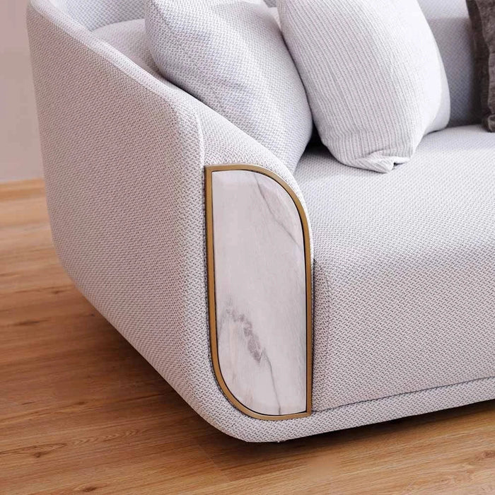 Trident 3-Seater Fabric Sofa-Grey/Champagne-With 2-Year Warranty