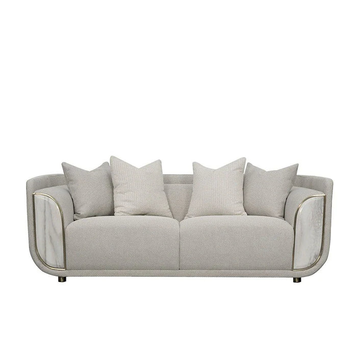 Trident 2 Seater Fabric Sofa-Grey/Champagne-With 2-Year Warranty