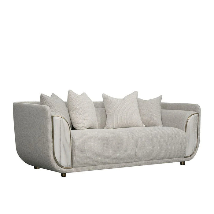 Trident 2 Seater Fabric Sofa-Grey/Champagne-With 2-Year Warranty