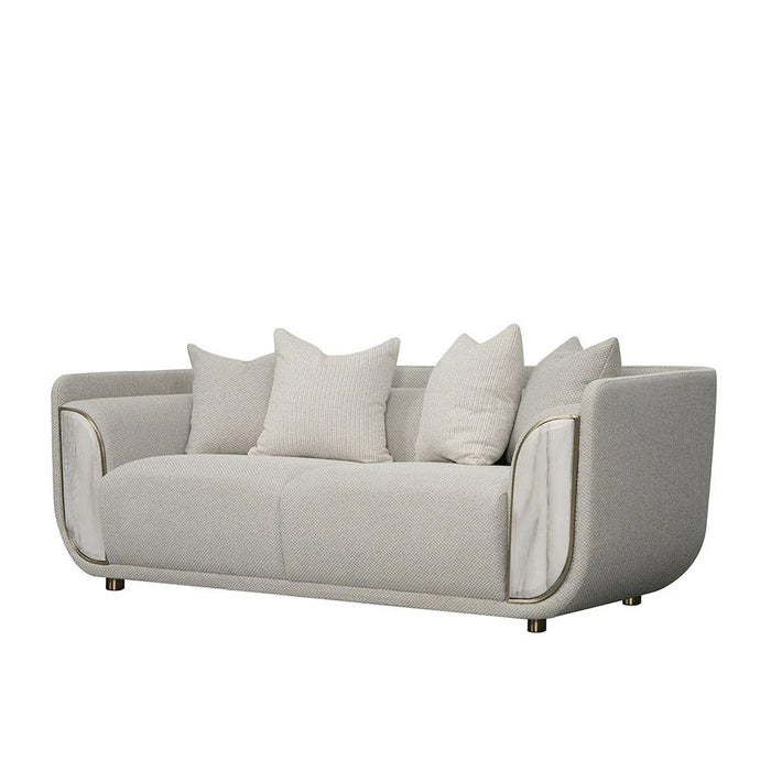 Trident 2 Seater Fabric Sofa-Grey/Champagne-With 2-Year Warranty