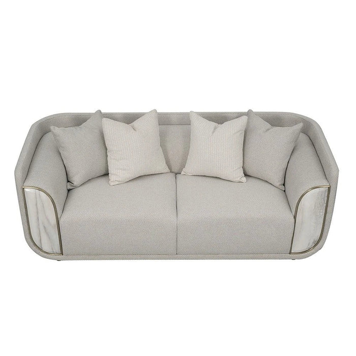 Trident 2 Seater Fabric Sofa-Grey/Champagne-With 2-Year Warranty