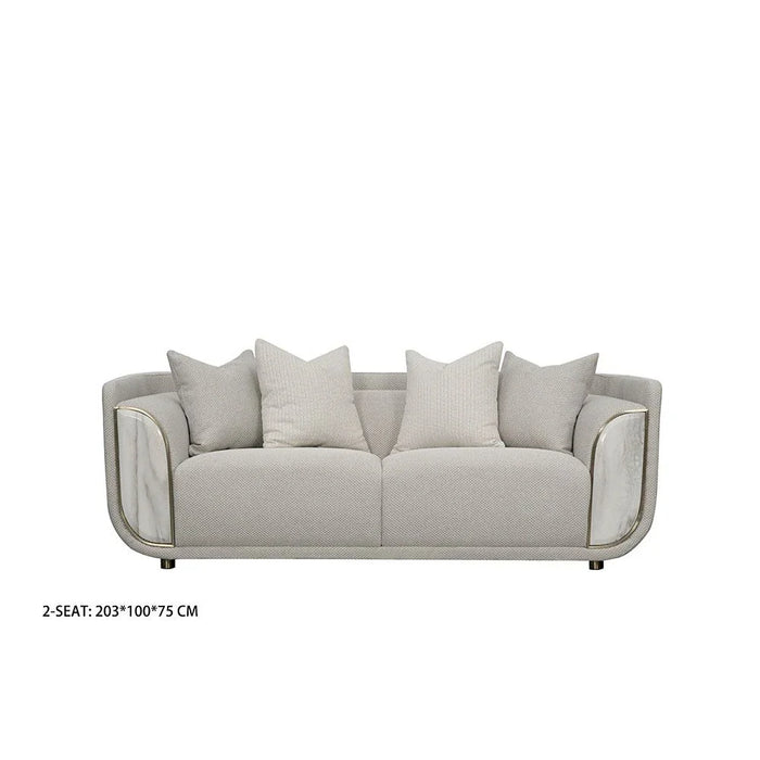Trident 2 Seater Fabric Sofa-Grey/Champagne-With 2-Year Warranty