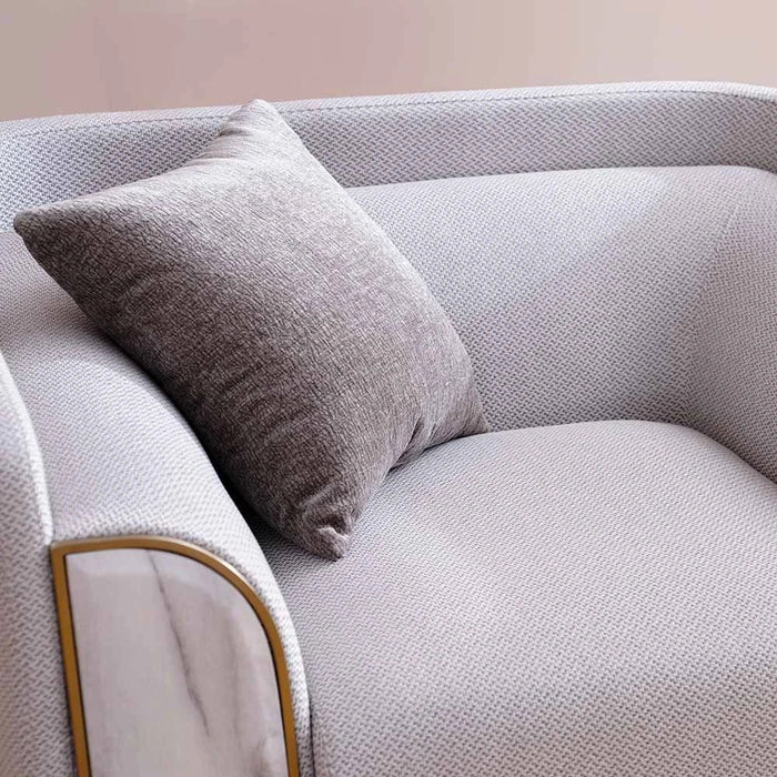 Trident 1-Seater Fabric Sofa-Grey/Champagne-With 2-Year Warranty