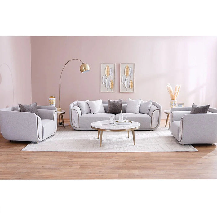 Trident 1-Seater Fabric Sofa-Grey/Champagne-With 2-Year Warranty