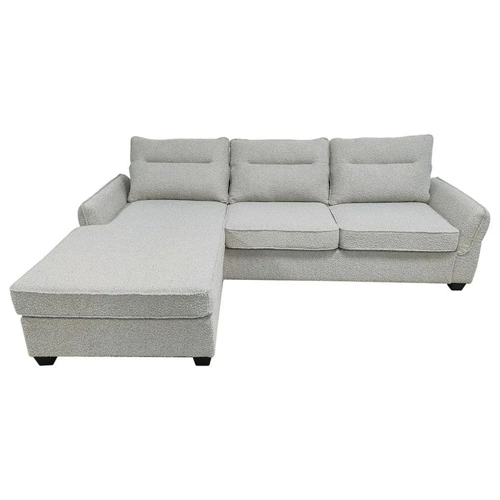 Aspin 3-Seater Reversible Corner Fabric Sofa-Light Grey-With 2-Year Warranty