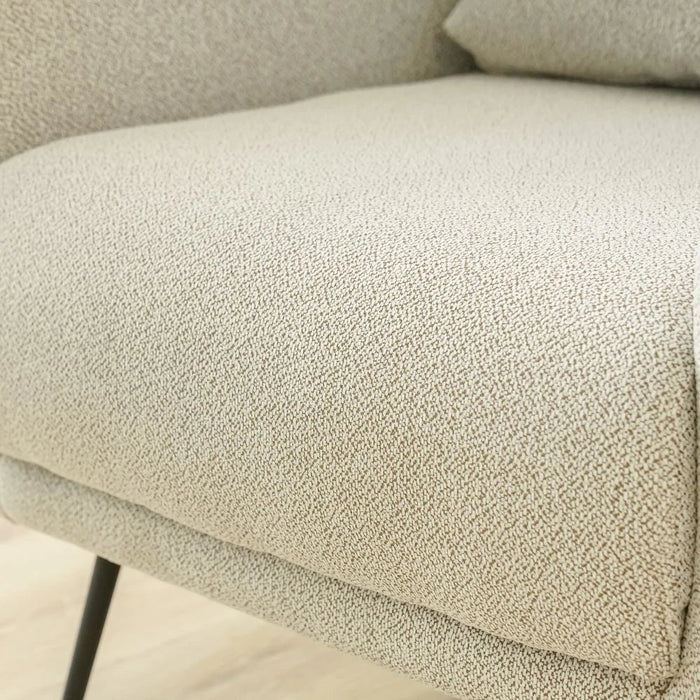 Palace 1-Seater Fabric Sofa-Ivory/Brown-With 2-Year Warranty