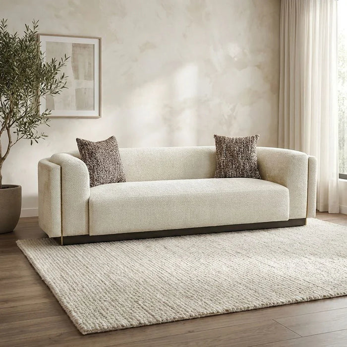 Lizeth Fabric 3 Seater Sofa-Beige