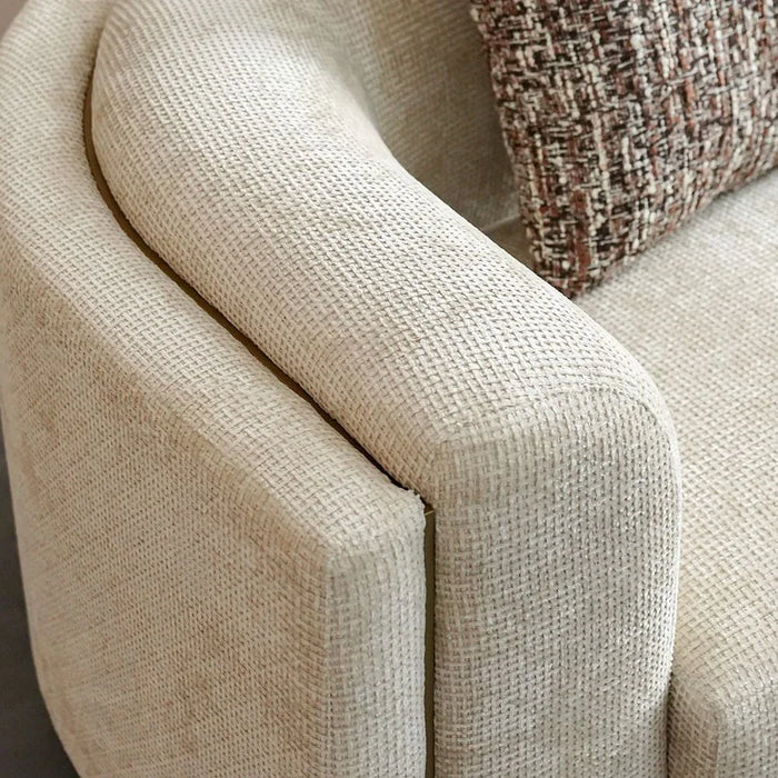 Lizeth Fabric 3 Seater Sofa-Beige