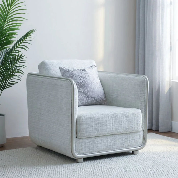 Niferu 1-Seater Fabric Sofa-Beige/Brown-With 2-Year Warranty