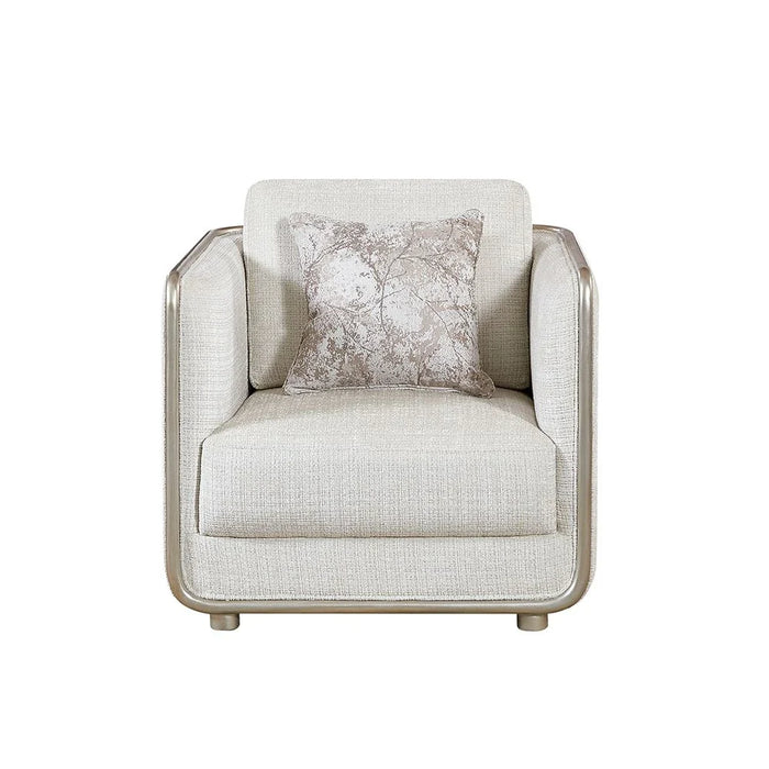 Niferu 1-Seater Fabric Sofa-Beige/Brown-With 2-Year Warranty