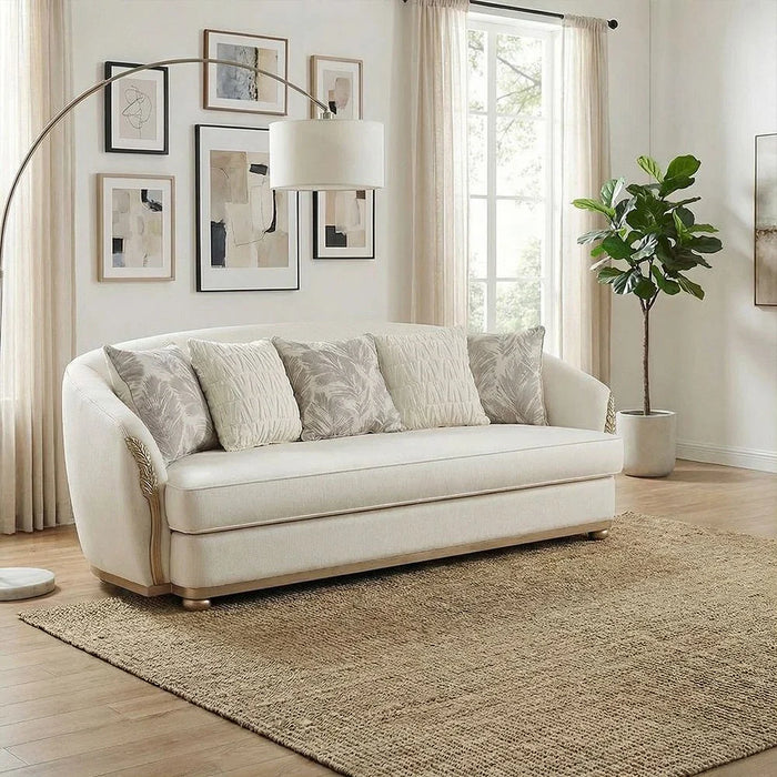 Granado 3-Seater Fabric Sofa-Beige/Brown-With 2-Year Warranty