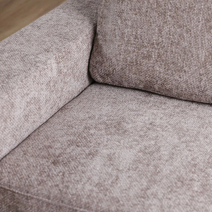Odum 1-Seater Fabric Sofa with Left Arm-Brown-With 2-Year Warranty