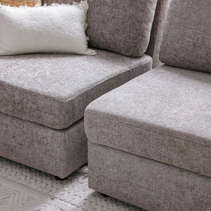Odum 1-Seater Fabric Sofa with Right Arm - Brown - With 2-Year Warranty
