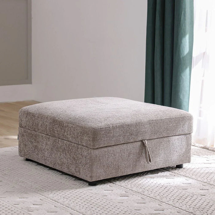 Odum Square Ottoman with Storage-Brown-With 2-Year Warranty