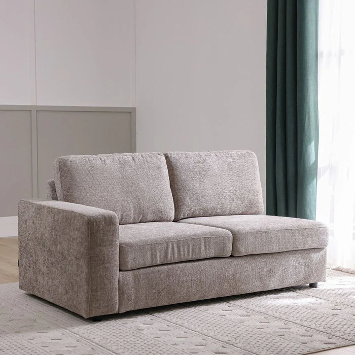 Odum 2-Seater Fabric Sofa with Left Arm-Brown-With 2-Year Warranty