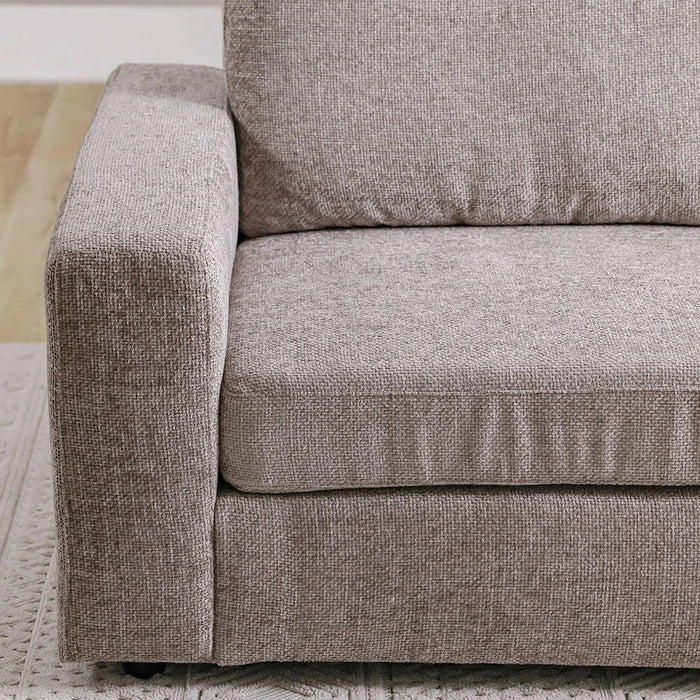 Odum 2-Seater Fabric Sofa with Left Arm-Brown-With 2-Year Warranty