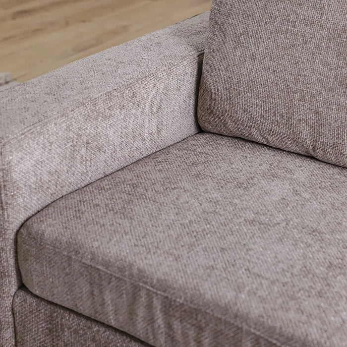 Odum 2-Seater Fabric Sofa with Left Arm-Brown-With 2-Year Warranty