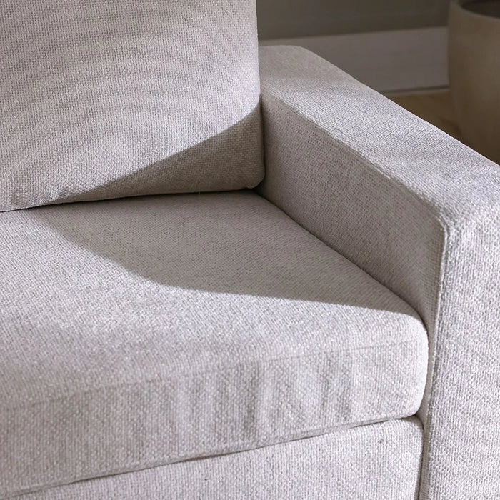 Odum 1-Seater Fabric Sofa with Right Arm-Grey/White-With 2-Year Warranty