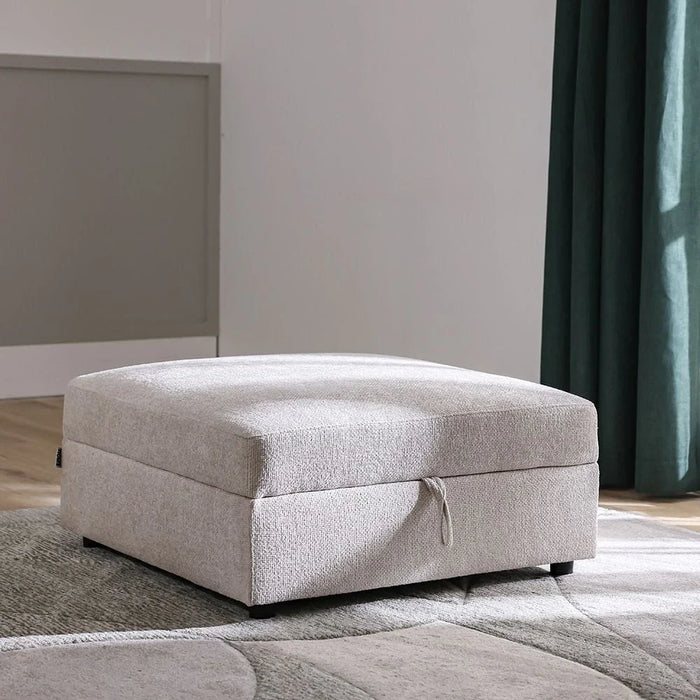 Odum Square Ottoman with Storage-Grey/White-With 2-Year Warranty