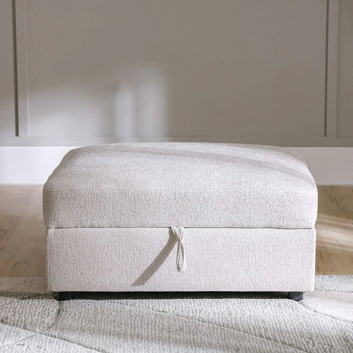 Odum Square Ottoman with Storage-Grey/White-With 2-Year Warranty