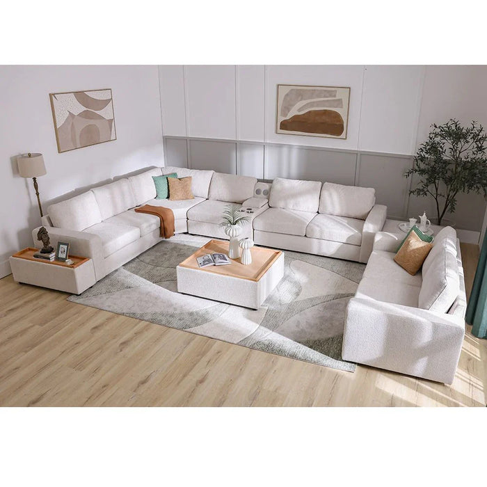 Odum Square Ottoman with Storage-Grey/White-With 2-Year Warranty