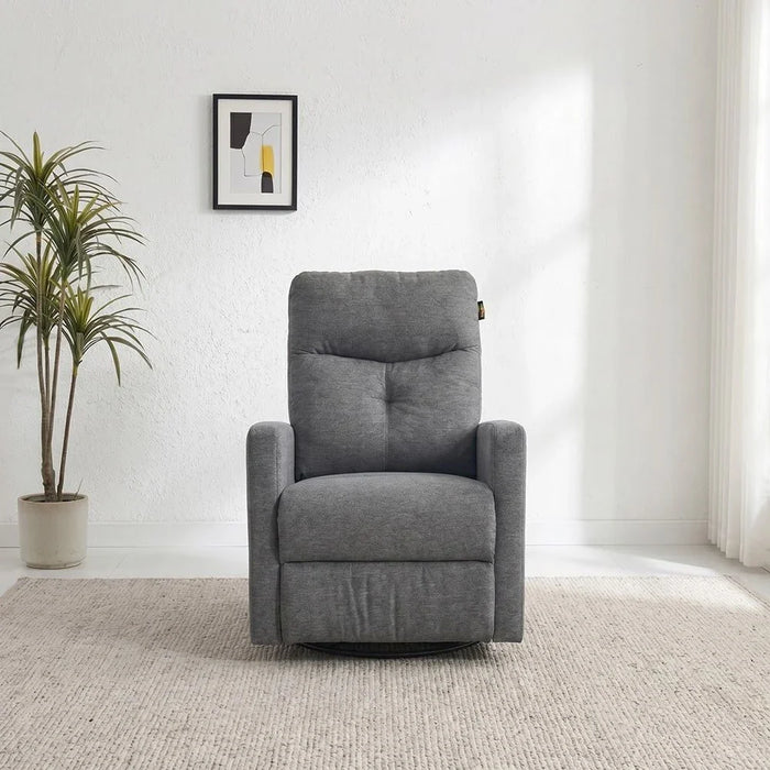 Desi 1-Seater Electric Fabric Recliner with Swivel and Rocker - Grey - With 2-Year Warranty