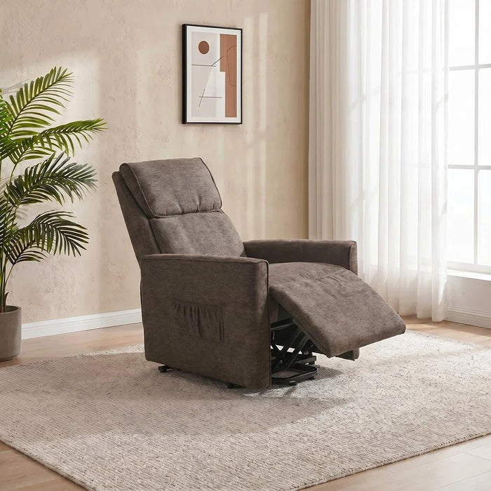 Lathem 1 Seater Fabric Accent Chair With Lift + Tilt-Brown