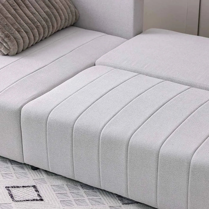 Alcantara 4-Seater Reversible Corner Fabric Sofa Bed with Storage - Grey/Dark Grey - With 2-Year Warranty