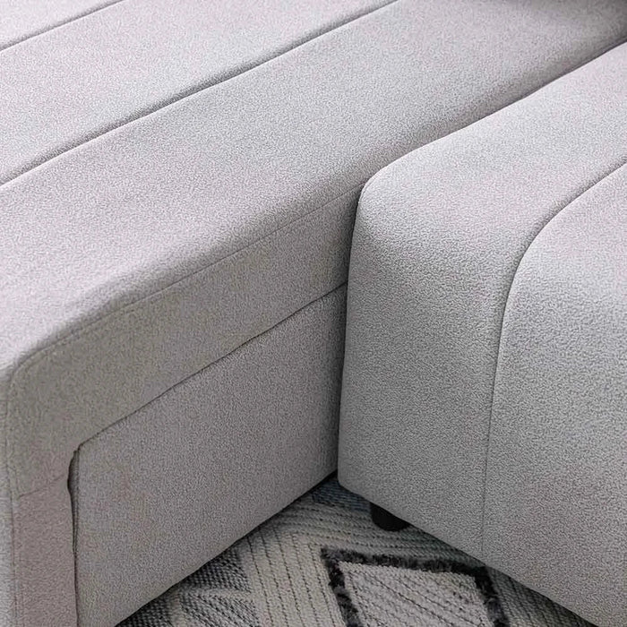 Alcantara 4-Seater Reversible Corner Fabric Sofa Bed with Storage - Grey/Dark Grey - With 2-Year Warranty